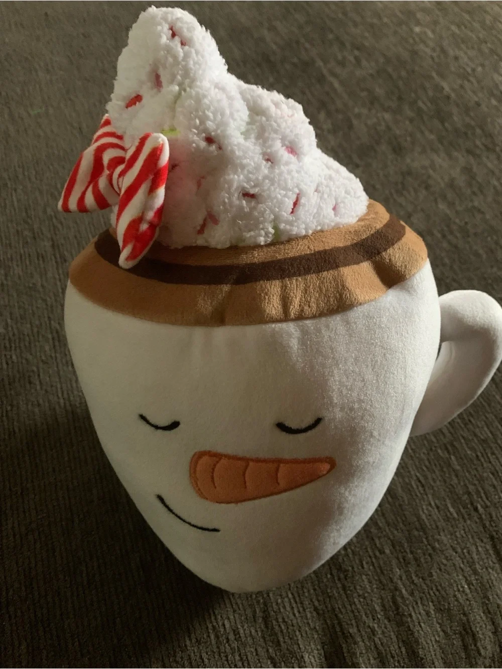 Pillowfort mini weighted hot cocoa snowman plush from Target.
